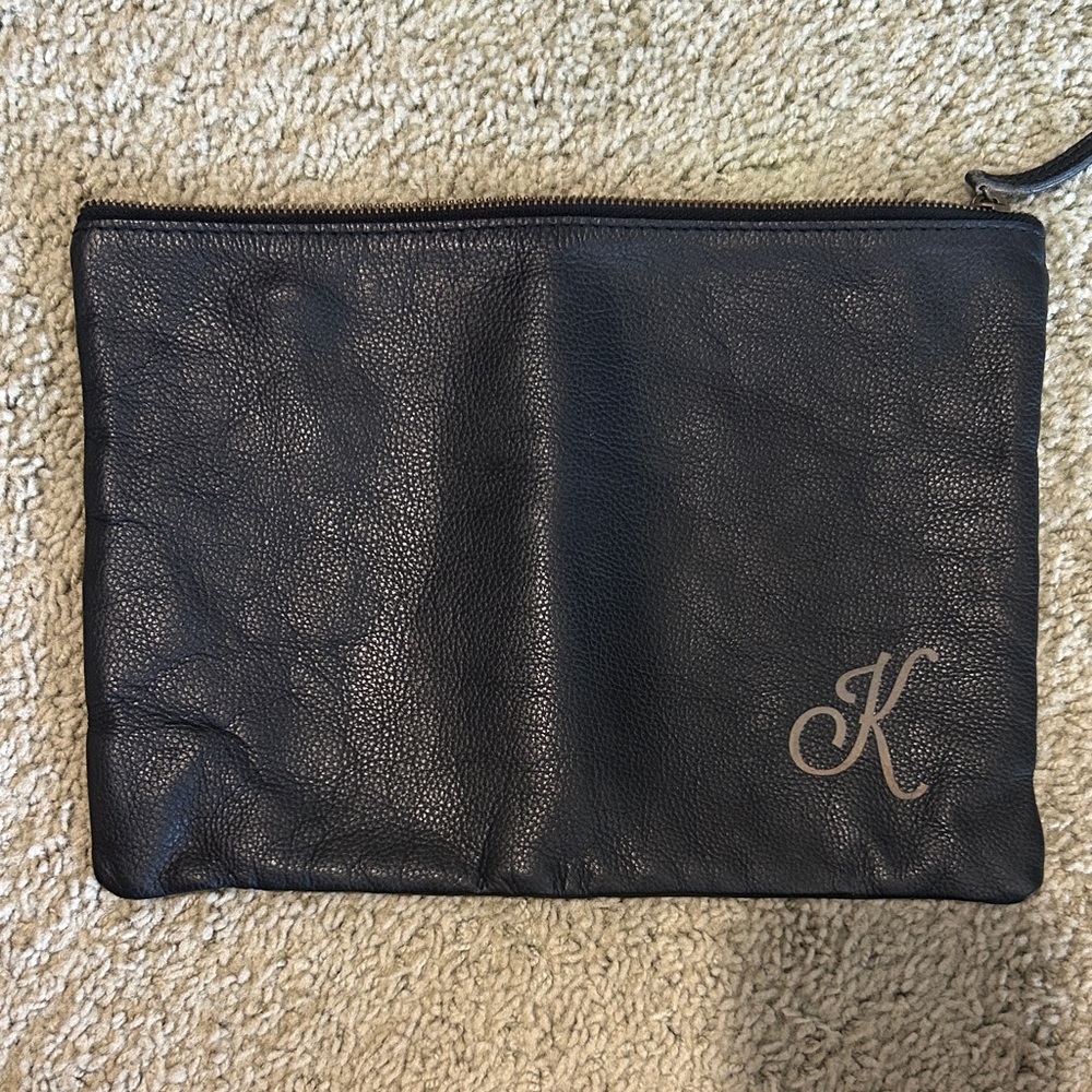 Black Leather Men's Clutch